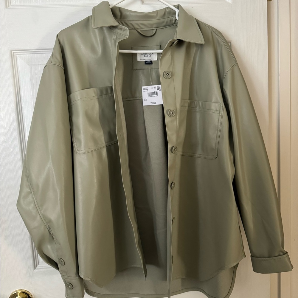 NWT Faux Leather Shacket